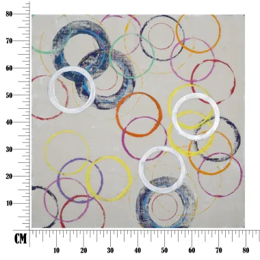 Obraz na płótnie FLOATING CIRCLES -B- 80X3X80 cm